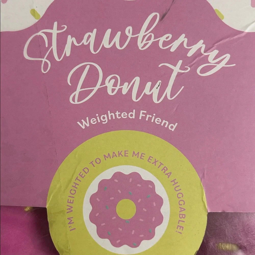 Strawberry donut plush weighted friend 2.2LB